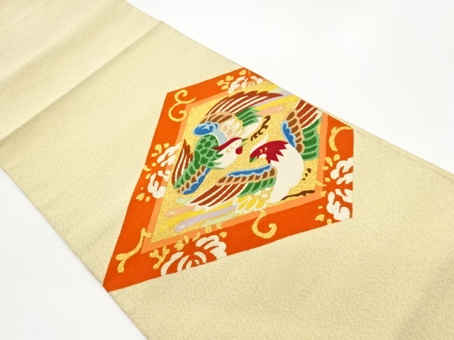 JAPANESE NAGOYA OBI / WOVEN FLOWER ARABESQUE
